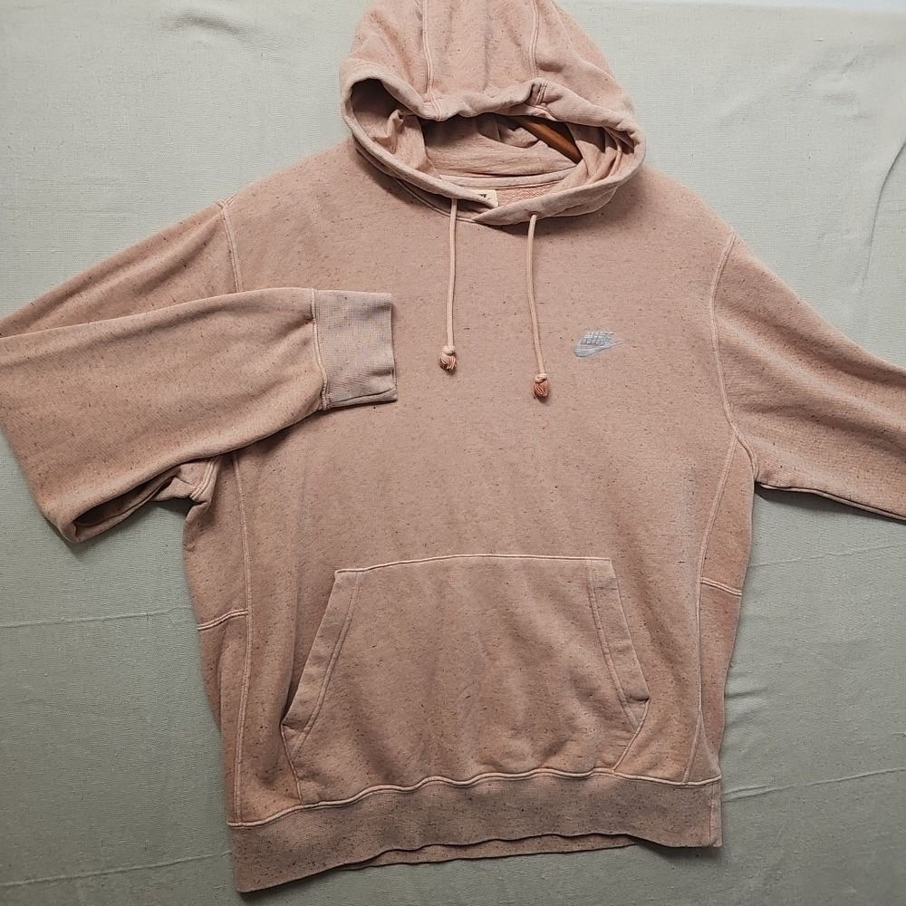 Nike Club Fleece Pullover Hoodie Men's Size Large Canyon Rust Speckle DQ4663-691